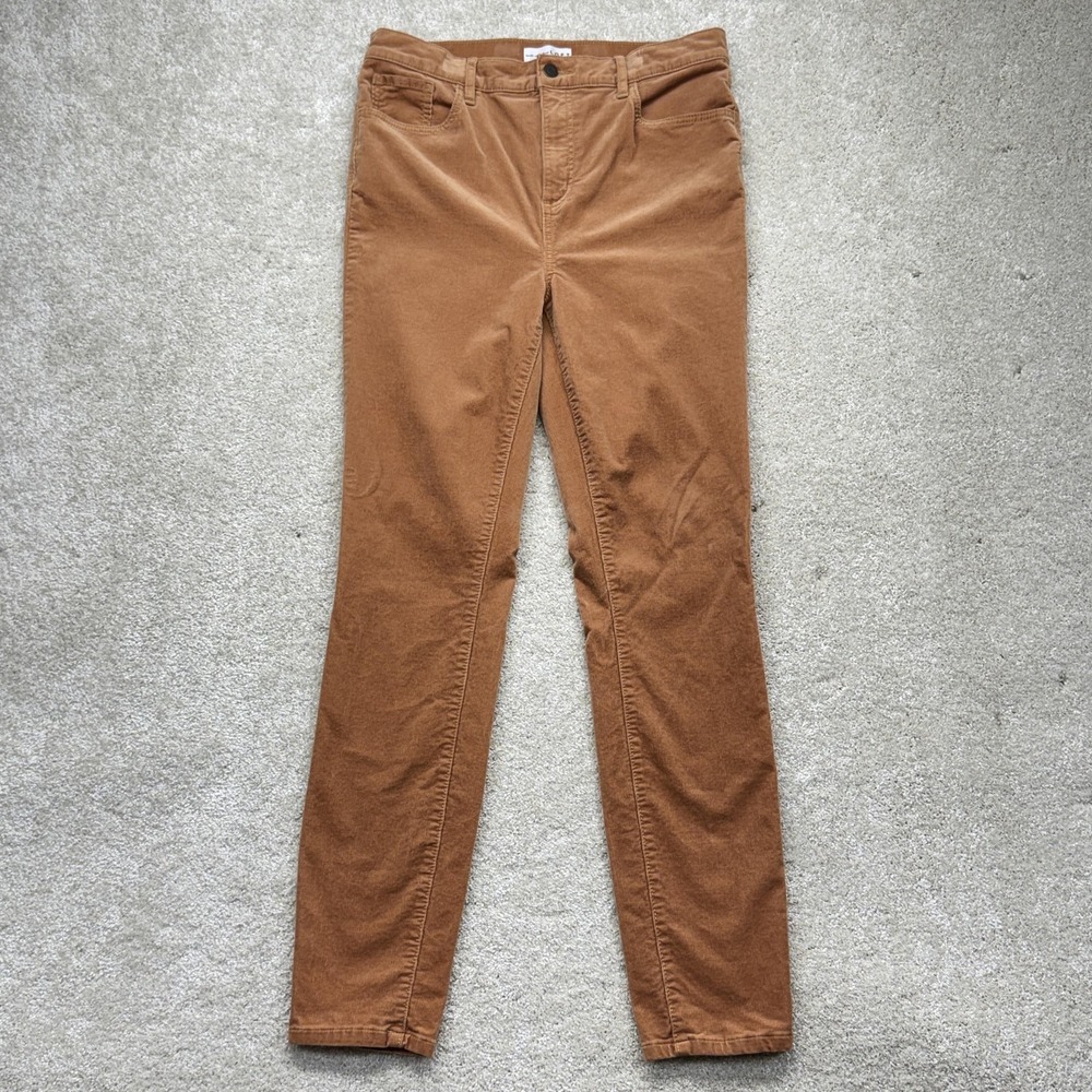 LOFT‎ Corduroy Pants Womens 30/10 Tall Brown High Waist Skinny Khakis Casual